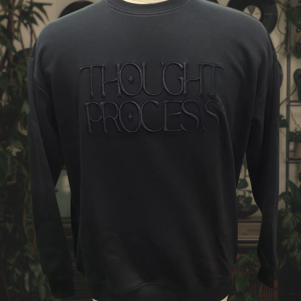Crew Neck - Black on Black – Thought Process Music